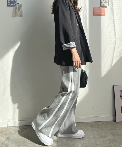 Futier land（フューティアランド）の「ニットスプリッドラインパンツ（その他パンツ・レディース・グレー/ブラック/アイボリー・FREE）」の3枚目の写真