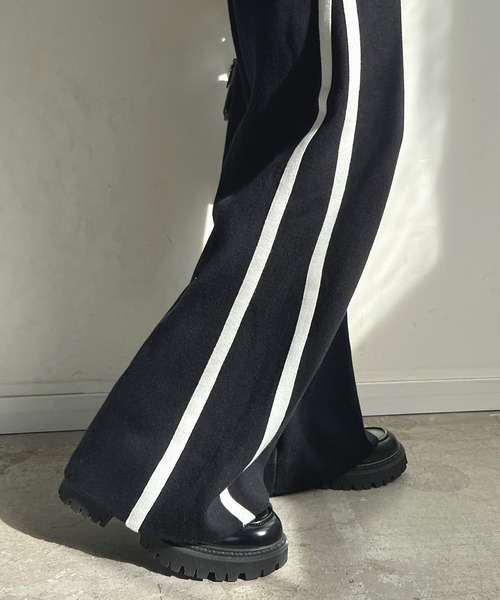 Futier land（フューティアランド）の「ニットスプリッドラインパンツ（その他パンツ・レディース・グレー/ブラック/アイボリー・FREE）」の18枚目の写真