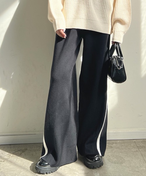 Futier land（フューティアランド）の「ニットスプリッドラインパンツ（その他パンツ・レディース・グレー/ブラック/アイボリー・FREE）」の20枚目の写真