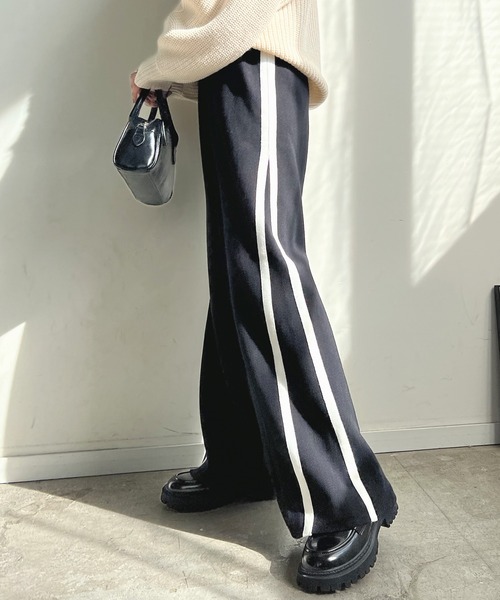 Futier land（フューティアランド）の「ニットスプリッドラインパンツ（その他パンツ・レディース・グレー/ブラック/アイボリー・FREE）」の21枚目の写真