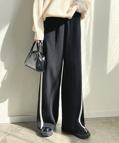 Futier land（フューティアランド）の「ニットスプリッドラインパンツ（その他パンツ・レディース・グレー/ブラック/アイボリー・FREE）」の22枚目の写真