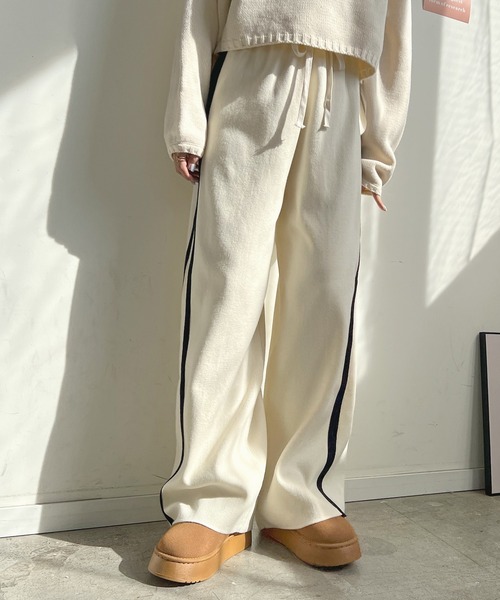 Futier land（フューティアランド）の「ニットスプリッドラインパンツ（その他パンツ・レディース・グレー/ブラック/アイボリー・FREE）」の5枚目の写真