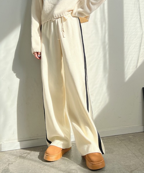 Futier land（フューティアランド）の「ニットスプリッドラインパンツ（その他パンツ・レディース・グレー/ブラック/アイボリー・FREE）」の7枚目の写真