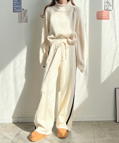 Futier land（フューティアランド）の「ニットスプリッドラインパンツ（その他パンツ・レディース・グレー/ブラック/アイボリー・FREE）」の11枚目の写真