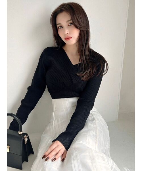 RESEXXY（リゼクシー）の「アシンメトリーリブニット（ニット/セーター・レディース・イエロー/ホワイト/ブラック・FREE）」の22枚目の写真