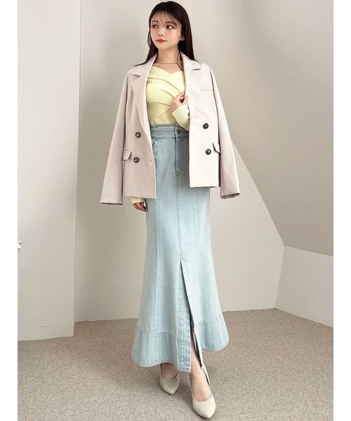 RESEXXY（リゼクシー）の「アシンメトリーリブニット（ニット/セーター・レディース・イエロー/ホワイト/ブラック・FREE）」の14枚目の写真