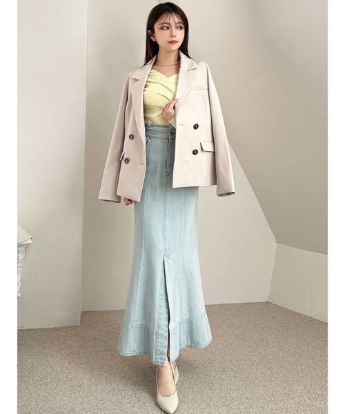 RESEXXY（リゼクシー）の「アシンメトリーリブニット（ニット/セーター・レディース・イエロー/ホワイト/ブラック・FREE）」の15枚目の写真