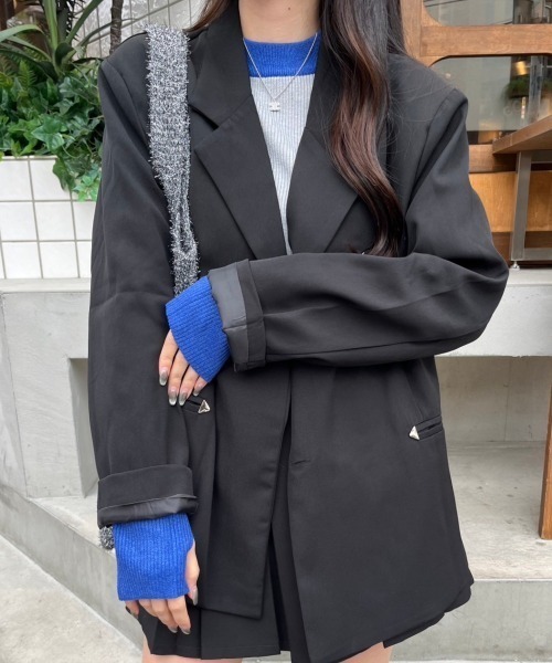 nemne store(ネンネストア)の「【低身長サイズあり】配色リブニット(ニット/セーター・レディース・ブラック/グレー/オフホワイト・MEDIUM/SMALL)」の16枚目の写真