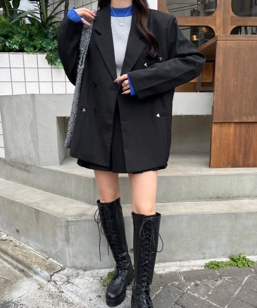 nemne store(ネンネストア)の「【低身長サイズあり】配色リブニット(ニット/セーター・レディース・ブラック/グレー/オフホワイト・MEDIUM/SMALL)」の19枚目の写真
