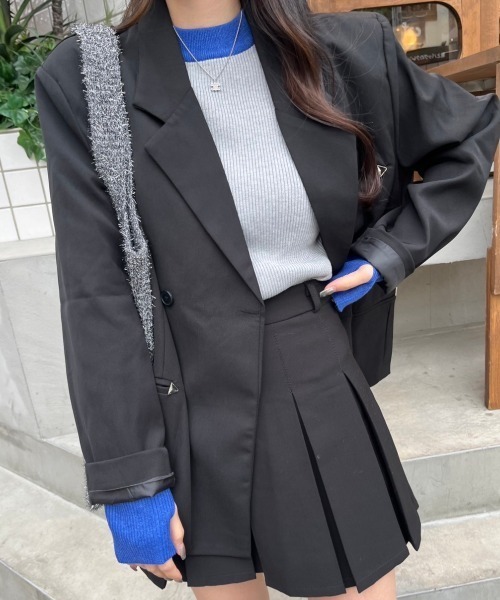 nemne store(ネンネストア)の「【低身長サイズあり】配色リブニット(ニット/セーター・レディース・ブラック/グレー/オフホワイト・MEDIUM/SMALL)」の17枚目の写真