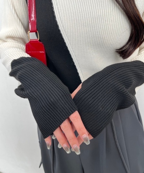 nemne store(ネンネストア)の「【低身長サイズあり】配色リブニット(ニット/セーター・レディース・ブラック/グレー/オフホワイト・MEDIUM/SMALL)」の8枚目の写真