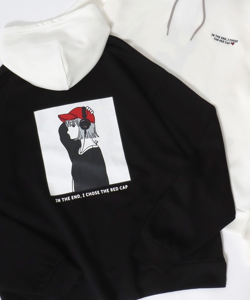 Red Cap Girl（レッドキャプガール）の「Red Cap Girl Cardboard Knit Sweat Hoodie/レッドキャップガール ダンボールニット バックプリント プルパーカー スウェット（パーカー・メンズ・ブラック/グレー/ブルー/ホワイト/グレー系その他/ブラック系その他/ブルー系その他/ホワイト系その他・M/L）」の4枚目の写真