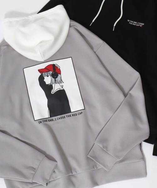 Red Cap Girl（レッドキャプガール）の「Red Cap Girl Cardboard Knit Sweat Hoodie/レッドキャップガール ダンボールニット バックプリント プルパーカー スウェット（パーカー・メンズ・ブラック/グレー/ブルー/ホワイト/グレー系その他/ブラック系その他/ブルー系その他/ホワイト系その他・M/L）」の6枚目の写真
