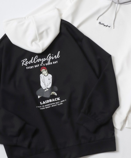 Red Cap Girl（レッドキャプガール）の「Red Cap Girl Cardboard Knit Sweat Hoodie/レッドキャップガール ダンボールニット バックプリント プルパーカー スウェット（パーカー・メンズ・ブラック/グレー/ブルー/ホワイト/グレー系その他/ブラック系その他/ブルー系その他/ホワイト系その他・M/L）」の3枚目の写真