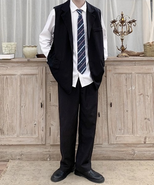 NEW GENTLEMAN（ニュージェントルマン）の「ハグリッド テーラー ビッグベスト ジレ（ベスト・メンズ・ブラック・L/M）」の10枚目の写真