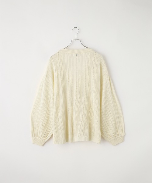 molk(モルク)の「【molk】バルーンシルエット透かし編みカーディガン(カーディガン/ボレロ・メンズ・グリーン/クリーム/チャコールグレー・S/L/M)」の9枚目の写真