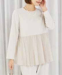 abahouse mavie | 【エニデイカセット】チュールペプラムブラウス/セミオケ(シャツ/ブラウス)