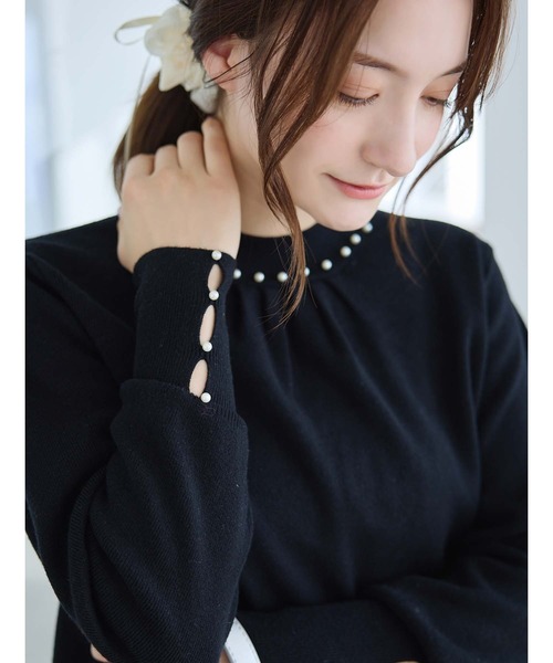 パールデザインニットプルオーバー（ニット/セーター）｜fifth（フィフス）