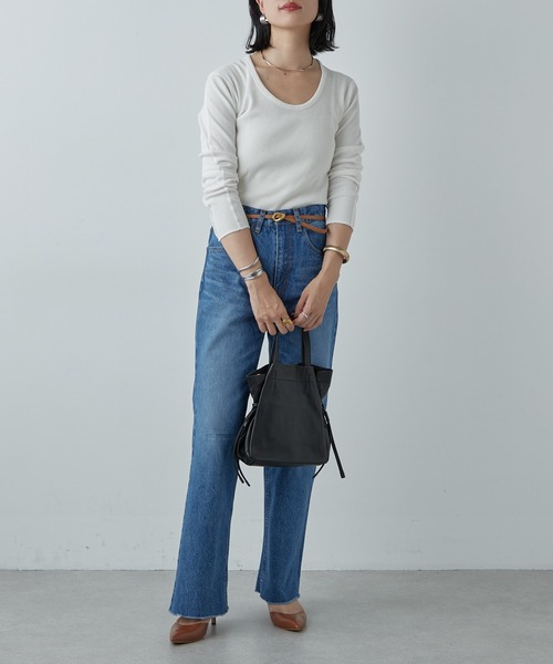 SHENERY（シーナリー）の「カットオフストレートデニムパンツ（デニムパンツ・レディース・ブルー・36/38/40）」の3枚目の写真