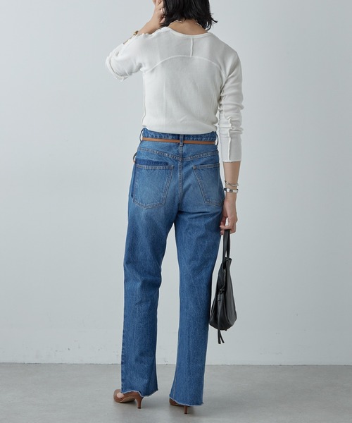 SHENERY（シーナリー）の「カットオフストレートデニムパンツ（デニムパンツ・レディース・ブルー・36/38/40）」の8枚目の写真