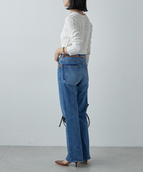 SHENERY（シーナリー）の「カットオフストレートデニムパンツ（デニムパンツ・レディース・ブルー・36/38/40）」の9枚目の写真