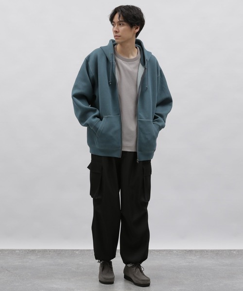 LAKOLE（ラコレ）の「ピグメントダンボールパーカー / 991913（パーカー・メンズ・グリーン/チャコール/イエロー/グレー・LARGE/MEDIUM）」の14枚目の写真