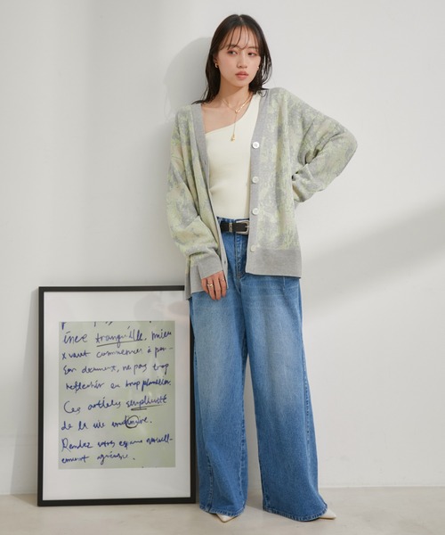 VIS（ビス）の「ラメジャガード花柄カーディガン（カーディガン/ボレロ・レディース・ライトグレー/ベージュ・FREE）」の13枚目の写真