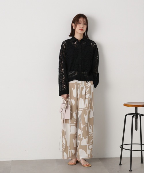 N.（N. Natural Beauty Basic）（エヌエヌナチュラルビューティーベーシック）の「◆アートプリントイージーパンツ（その他パンツ・レディース・ベージュ系その他/ブラック系その他・MEDIUM）」の16枚目の写真