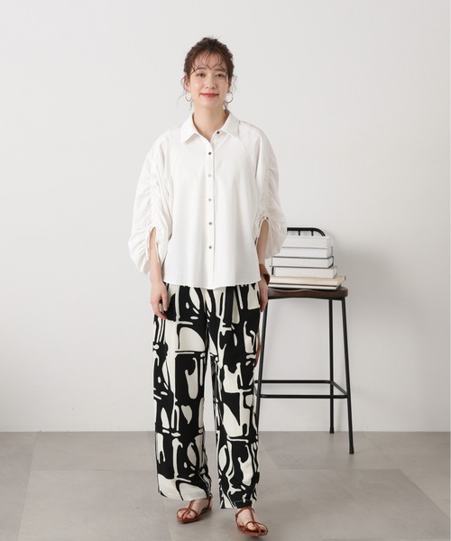 N.（N. Natural Beauty Basic）（エヌエヌナチュラルビューティーベーシック）の「◆アートプリントイージーパンツ（その他パンツ・レディース・ベージュ系その他/ブラック系その他・MEDIUM）」の14枚目の写真