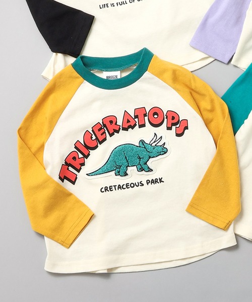 BREEZE(ブリーズ)の「4柄サガラワッペン長袖Tシャツ(Tシャツ/カットソー・キッズ・ブラック/マスタード/ラベンダー/グリーン・80/90/100/110/120/130/140)」の4枚目の写真