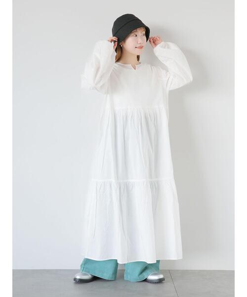 ehka sopo(エヘカソポ)の「スラブバケットハット(ハット・レディース・オフホワイト/ブラック/グリーン・F)」の10枚目の写真