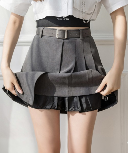 Miniministore（ミニミニストア）の「ボックス プリーツスカート レディース（スカート・レディース・ブラック/グレー・M/XL/L/S）」の9枚目の写真