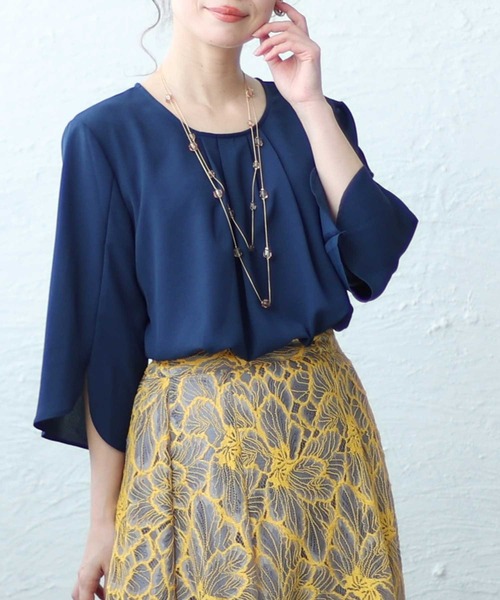 Sawa a la mode(サワアラモード)の「スリット袖シャツブラウス(シャツ/ブラウス・レディース・ミント/ピンク/ネイビー/ブラック/ホワイト/ライトブルー/ボルドー・FREE)」の5枚目の写真