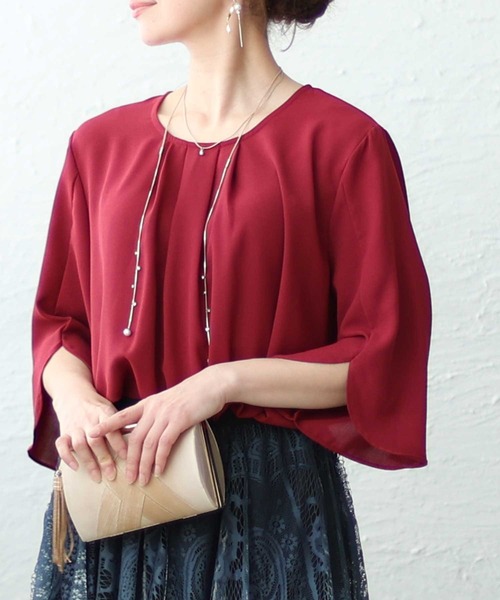 Sawa a la mode(サワアラモード)の「スリット袖シャツブラウス(シャツ/ブラウス・レディース・ミント/ピンク/ネイビー/ブラック/ホワイト/ライトブルー/ボルドー・FREE)」の7枚目の写真