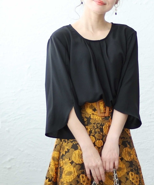 Sawa a la mode(サワアラモード)の「スリット袖シャツブラウス(シャツ/ブラウス・レディース・ミント/ピンク/ネイビー/ブラック/ホワイト/ライトブルー/ボルドー・FREE)」の3枚目の写真