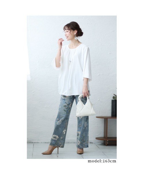 Sawa a la mode(サワアラモード)の「スリット袖シャツブラウス(シャツ/ブラウス・レディース・ミント/ピンク/ネイビー/ブラック/ホワイト/ライトブルー/ボルドー・FREE)」の21枚目の写真