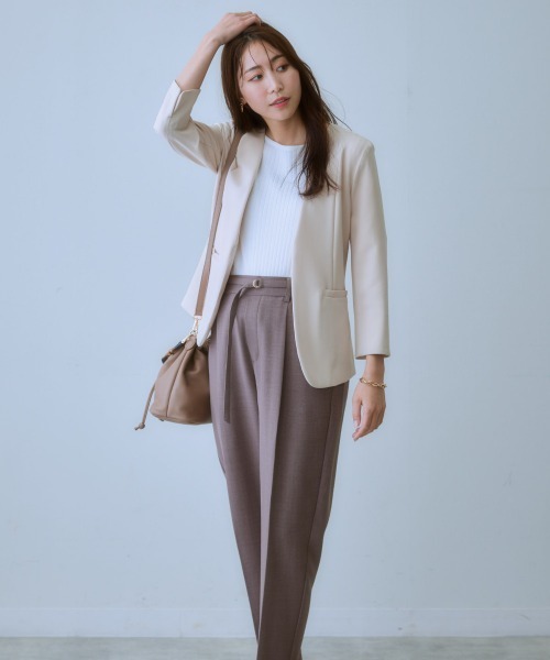 7days Life Styling(セブンデイズライフスタイリング)の「【ひんやり接触冷感】パフ袖ボートネックリブニット(UVカット・毛玉防止)(ニット/セーター・レディース・ラベンダー/グリーン/オフホワイト/ブラック/ブルーグレー/杢グレー/ベージュ・M/S/L/LL)」の16枚目の写真