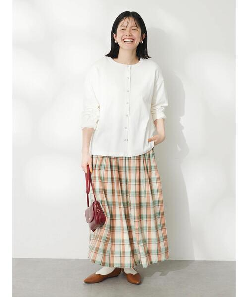 CRAFT STANDARD BOUTIQUE（クラフトスタンダードブティック）の「チェックギャザーロングスカート（スカート・レディース・ミント/ベージュ/ライトグリーン・FREE）」の16枚目の写真