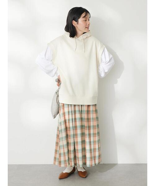 CRAFT STANDARD BOUTIQUE（クラフトスタンダードブティック）の「チェックギャザーロングスカート（スカート・レディース・ミント/ベージュ/ライトグリーン・FREE）」の17枚目の写真