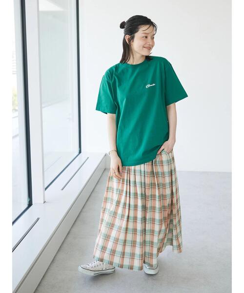 CRAFT STANDARD BOUTIQUE（クラフトスタンダードブティック）の「チェックギャザーロングスカート（スカート・レディース・ミント/ベージュ/ライトグリーン・FREE）」の19枚目の写真