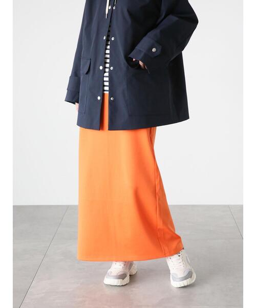 Lugnoncure（ルノンキュール）の「【選べる着丈】ポンチタイトスカート（スカート・レディース・オレンジ/ブルー/チャコールグレー/ブラック/グレー・ﾌﾘｰ(M)/ﾌﾘｰ(L)）」の5枚目の写真