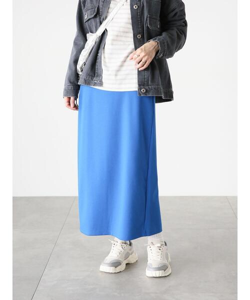 Lugnoncure（ルノンキュール）の「【選べる着丈】ポンチタイトスカート（スカート・レディース・オレンジ/ブルー/チャコールグレー/ブラック/グレー・ﾌﾘｰ(M)/ﾌﾘｰ(L)）」の9枚目の写真