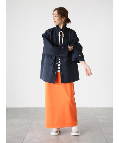 Lugnoncure（ルノンキュール）の「【選べる着丈】ポンチタイトスカート（スカート・レディース・オレンジ/ブルー/チャコールグレー/ブラック/グレー・ﾌﾘｰ(M)/ﾌﾘｰ(L)）」の11枚目の写真