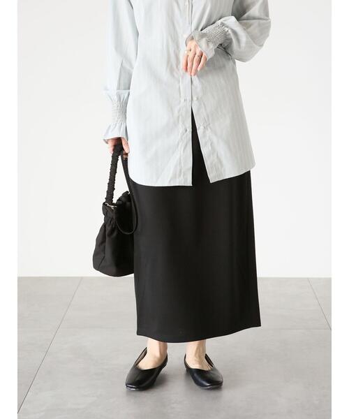 Lugnoncure（ルノンキュール）の「【選べる着丈】ポンチタイトスカート（スカート・レディース・オレンジ/ブルー/チャコールグレー/ブラック/グレー・ﾌﾘｰ(M)/ﾌﾘｰ(L)）」の15枚目の写真