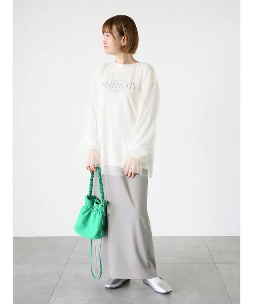 Lugnoncure（ルノンキュール）の「【選べる着丈】ポンチタイトスカート（スカート・レディース・オレンジ/ブルー/チャコールグレー/ブラック/グレー・ﾌﾘｰ(M)/ﾌﾘｰ(L)）」の16枚目の写真