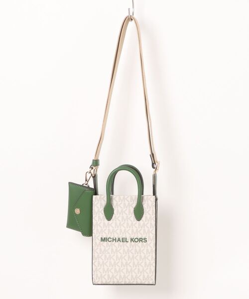 【美品】MICHAEL KORSシグネチャー ショルダーバッグ スマホショルダー マイケルコース MICHAEL KORS スマホショルダー （ブルー
