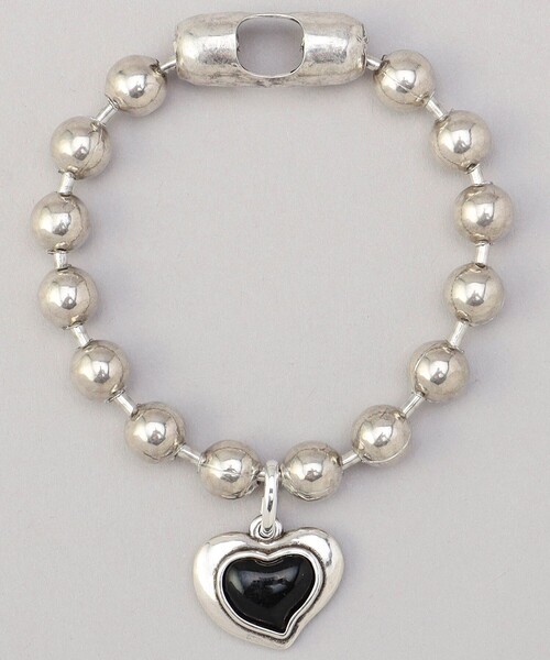 FREAK'S STORE（フリークスストア）の「Otro Accesorio/オトロアクセソリオ ハートボールチェーンブレスレット（ブレスレット・レディース・ブラック/レッド/シルバー・ONE SIZE）」の2枚目の写真