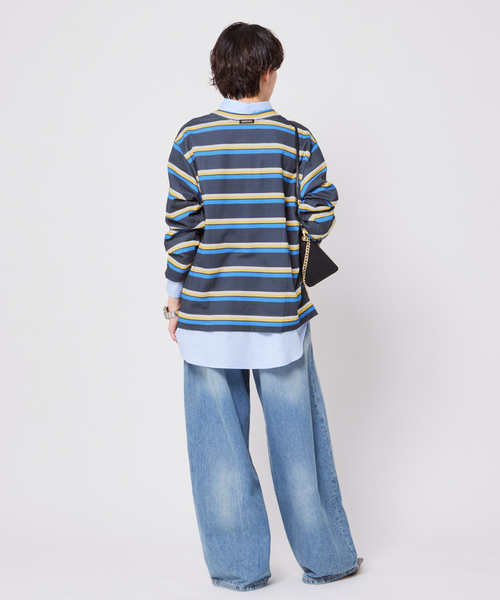 AMERICANA（アメリカーナ）の「【AMERICANA/アメリカーナ】別注マルチボーダープルオーバー（Tシャツ/カットソー・レディース・ネイビー/ベージュ・FREE）」の9枚目の写真