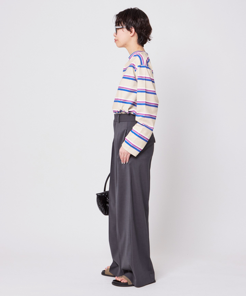 AMERICANA（アメリカーナ）の「【AMERICANA/アメリカーナ】別注マルチボーダープルオーバー（Tシャツ/カットソー・レディース・ネイビー/ベージュ・FREE）」の12枚目の写真