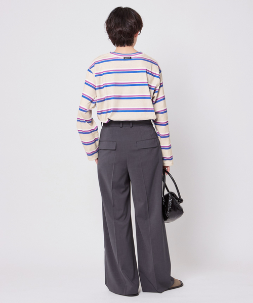 AMERICANA（アメリカーナ）の「【AMERICANA/アメリカーナ】別注マルチボーダープルオーバー（Tシャツ/カットソー・レディース・ネイビー/ベージュ・FREE）」の13枚目の写真